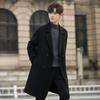 Autumn and Winter Woolen Coat Men's Medium and Long Over-knee Woolen Trench Coat Korean Version