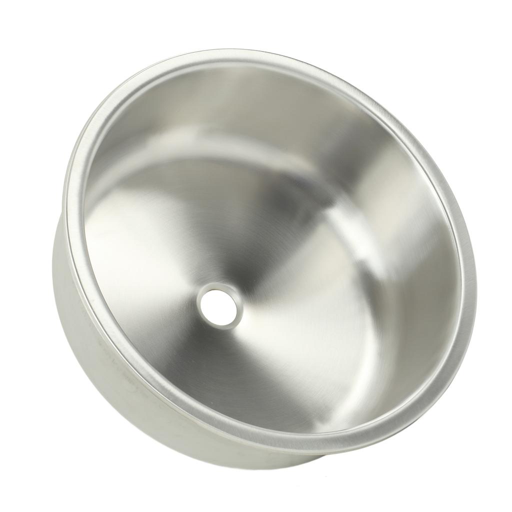 RV Round Sink Wash Basin 304 Stainless Steel 400x400x160mm Rust Resistant Large Capacity for Yacht Motorhome