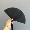 Chinese Style Tassel Folding Fan Solid Color Kimono Fan Elegant Handheld Fans  Wedding Party Decor