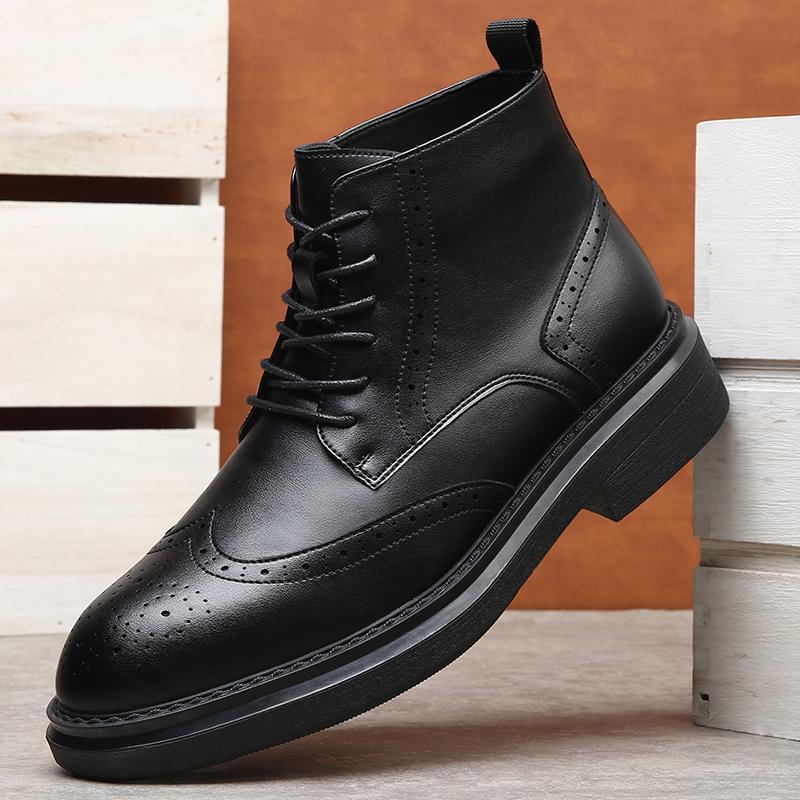 Новое поступление мужская обувь броги в британском стиле мужские ботильоны новый тренд повседневные мотоциклетные ботинки формальные деловые туфли