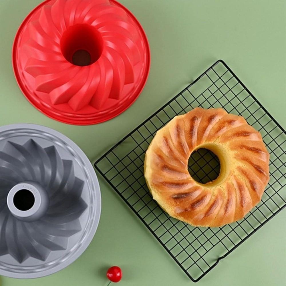 Silicone Chiffon Cake Mold 3D Baking Silicone Molds Round Fluted Tube Pans for Gelatin
