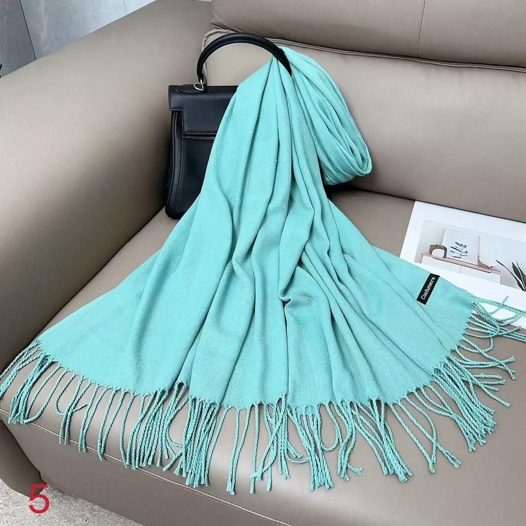 Женский однотонный шарф из искусственного кашемира, женский однотонный теплый шарф, шаль, зимний шарф в подарок на ежегодное собрание