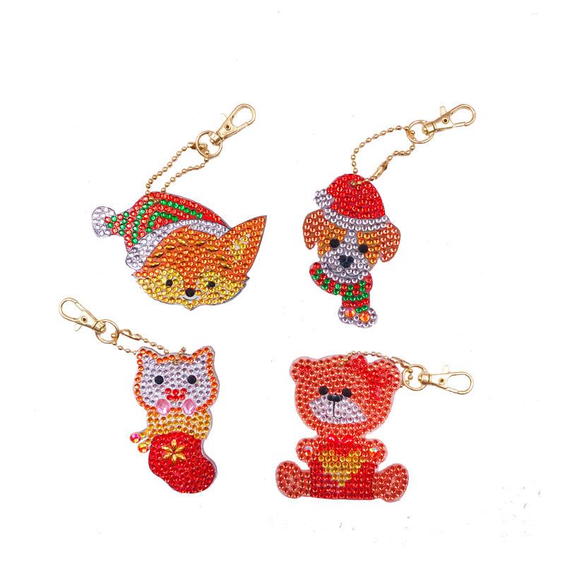 Брелок с вышивкой в виде мультфильма с бриллиантами, популярная картина с бриллиантами, подарки, брелок ручной работы, 1 комплект, сделай сам, 5D