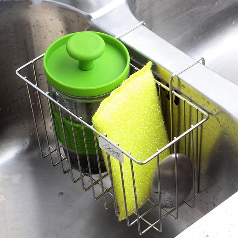 Durable Brush Storage Sink Accessory Home Sponge Holder Drainer Rack Kitchen Supplies Sink Basket