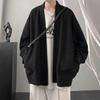 Men's Trendy Loose-Fit Gray Knitted Cardigan Jacket, Autumn/Winter 2023