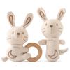 Promise Babe Ring Ring Stick Rattle Rabbit Toy Baby Cloth Toy Organic Cotton Baby Gift Educational Toy Newborn Children Baby Gift Present