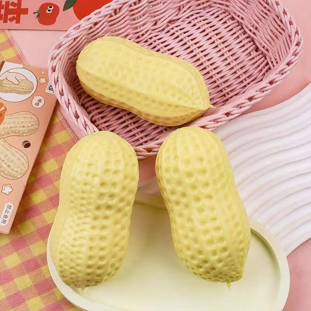 Peanut Stress Ball Crunchy Squeeze Ball Squishy Toy Buttery-Soft Feel Fidget Toy ASMR Sensory Anti Stress Relief Toy for Adults