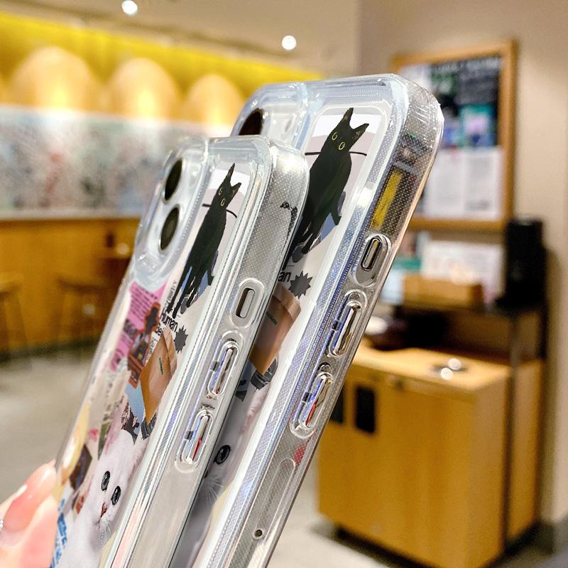 Милые Кошки Собаки Прозрачный Чехол Для Телефона Для iPhone 16 Чехол iPhone 16 Pro Max 11 12 13 16Plus 15 Pro X XR XS Max Ударопрочный Чехол