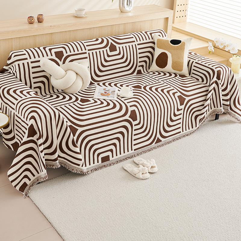 Полосатый зебровый узор Шенилловое диванное полотенце Четыре сезона Универсальный Всеобъемлющий Чехол на диван Пылезащитный чехол Гостиная Цельный диванный чехол Ткань