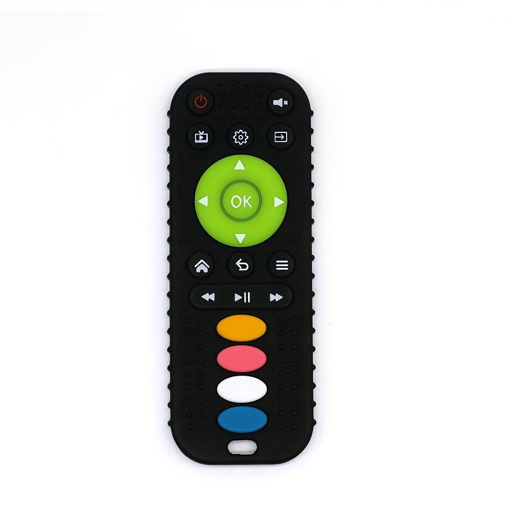 1 шт. Детский прорезыватель в форме пульта дистанционного управления, Безопасный силикон, Уменьшает кусание, Игрушка для прорезывания зубов, Веселый прорезыватель для жевания Пудровый/Синий/Черный