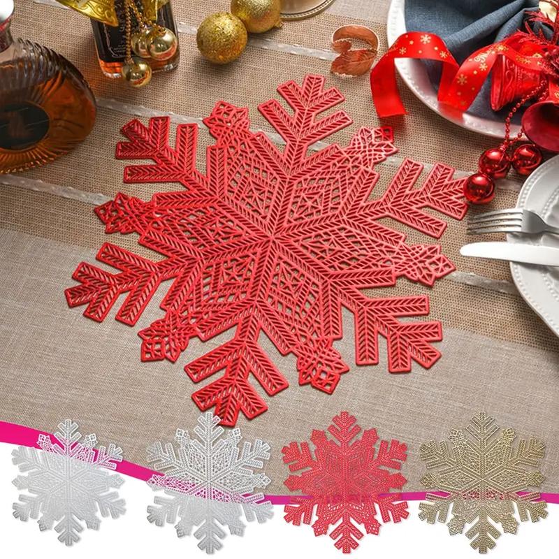 1 шт. Пятноустойчивая ресторанная декорация Снежинка Подставка для еды Домашний декор Украшения для стола Товары для вечеринок Плейсматы Изысканные