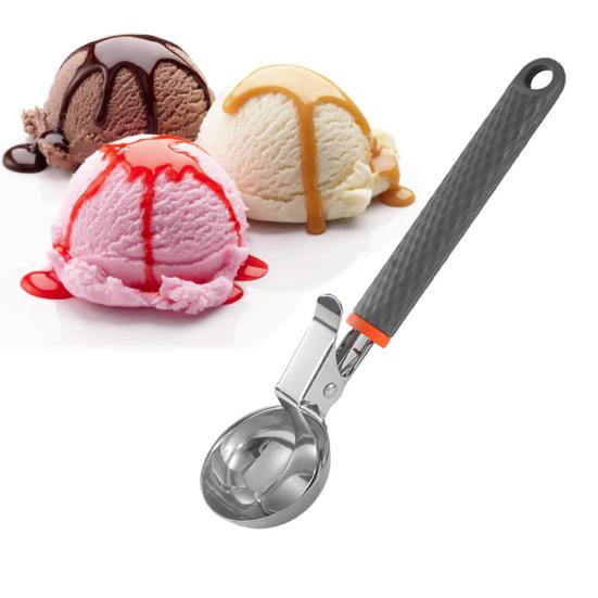 Ice Cream Scoop with Trigger Steel Non-Stick Ice Cream Scooper Stainless Easy To Clean