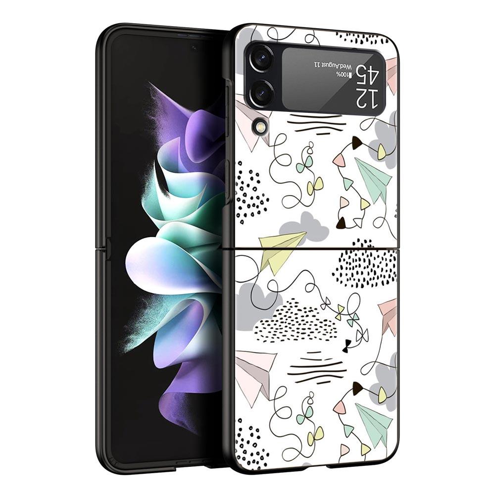 Чехол для телефона Z Flip 4 для Samsung Galaxy Z Flip 3 5G ZFlip3 Flip3 zflip Flip4, черный жесткий чехол для ПК, чехол для самолета с картой мира, дорожный чехол