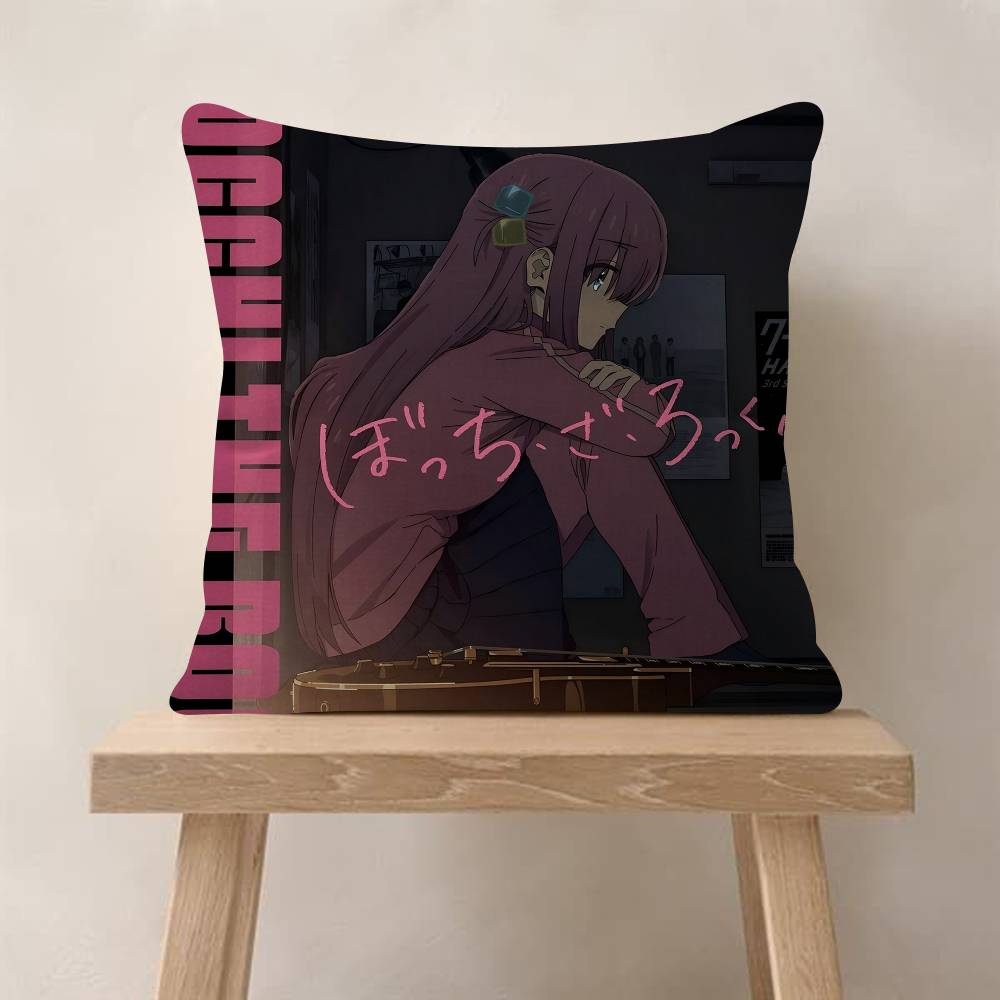 Pop Anime Bocchi The RRock Cushion Cover Pillow Cover Decor Pillowcase Printed Cushion Case For Couch