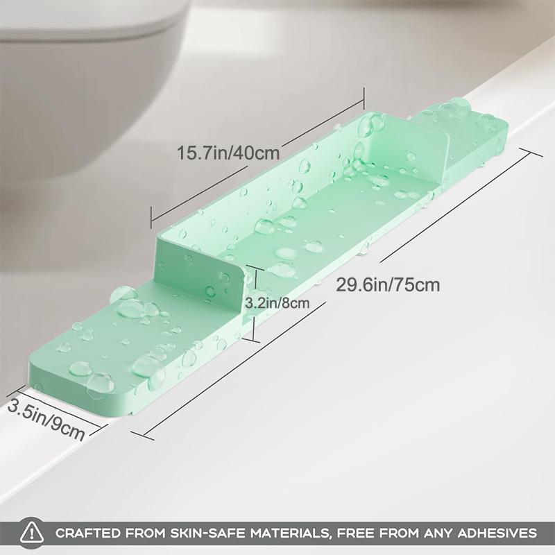 Splash Guard For Bathtub, Silicone Bath Tub Splash Guard For Kids, Bath Play Toy Holder Storage For Toddlers Baby