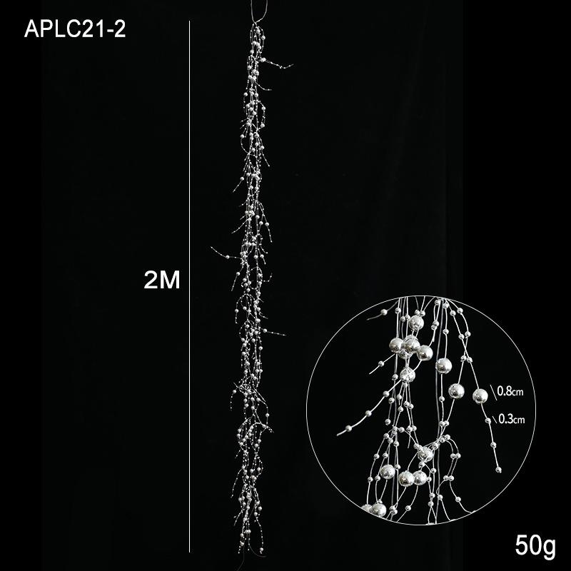 Pearl Chain Bead String Icicle Pendant for Christmas Tree Ornaments and Wreaths