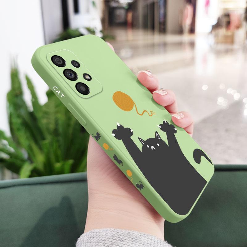Шерстяной чехол-кошка для Samsung A54 A34 A24 A14 A73 A53 A33 A23 A13 A03 A03S A72 A52 A52S A32 A12 A71 A51 A31 A22 A21S 4G 5G Чехол
