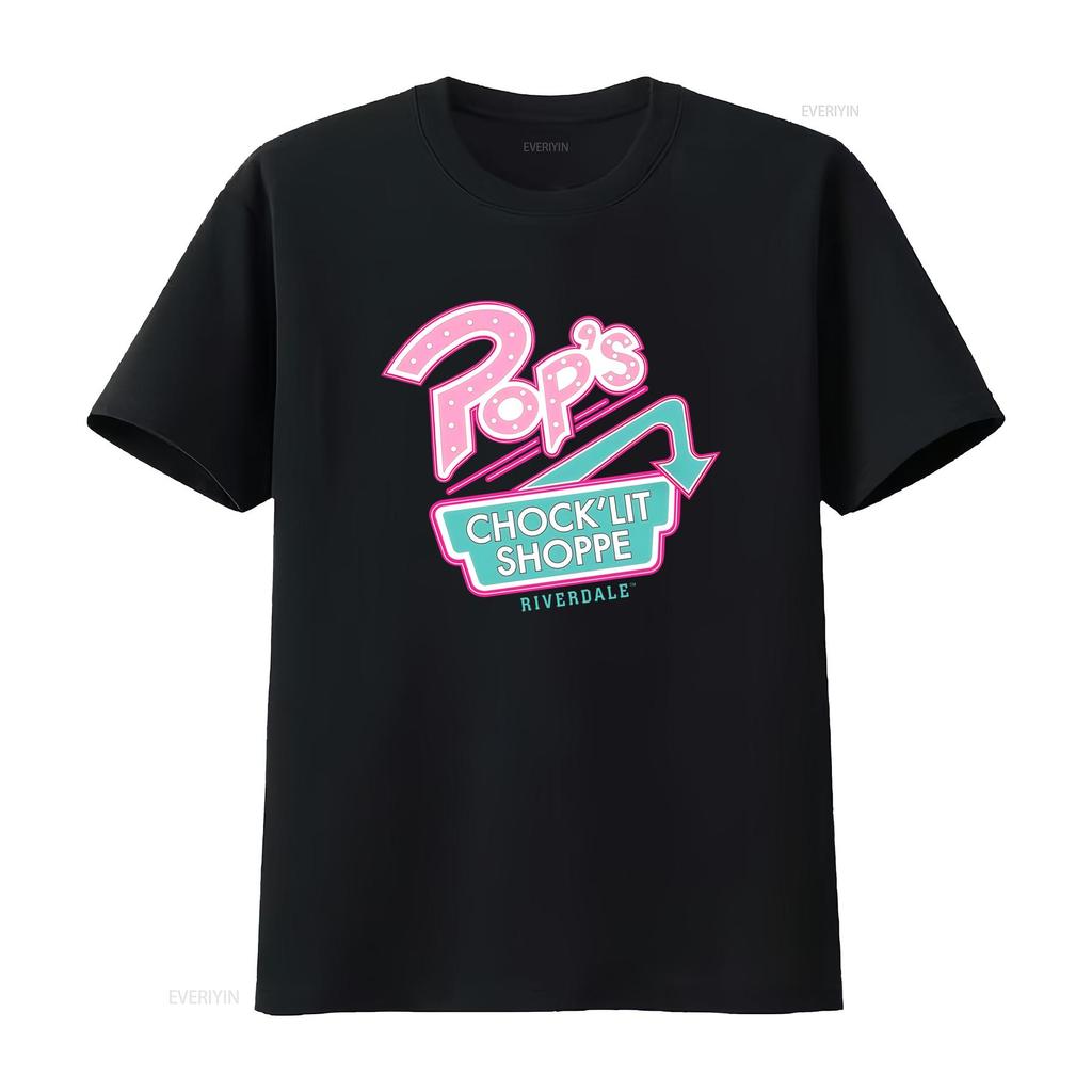 Мужская футболка Riverdale с логотипом магазина Pops ChockLit Shoppe, винтажная, стиранная, эластичная, универсальный топ для повседневной носки, homme