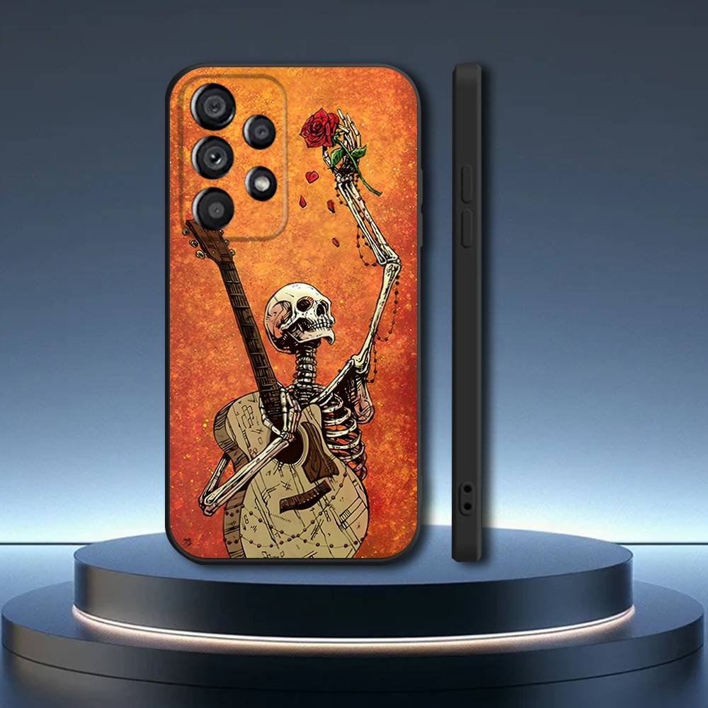 Day of the Dead Mexican Catrina Skull Phone Case  For Samsung Galaxy A73,31,32,72,41,53,52,71,22,5G,Note,J7,8,9 Soft Black Cover