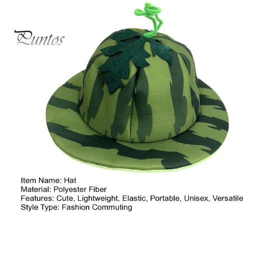 Креативная кепка с принтом арбуза, праздничный колпак, шляпа с широкими полями, солнцезащитный козырек для костюмированных вечеринок, удобная легкая эластичная унисекс шляпа для улицы
