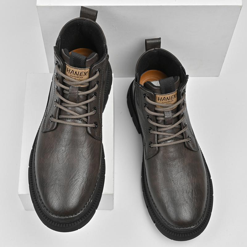 Модные новые красивые мотоциклетные туфли на толстой подошве, рабочая одежда, мужские туфли-оксфорды, осень-зима, новые мужские ботинки из натуральной кожи