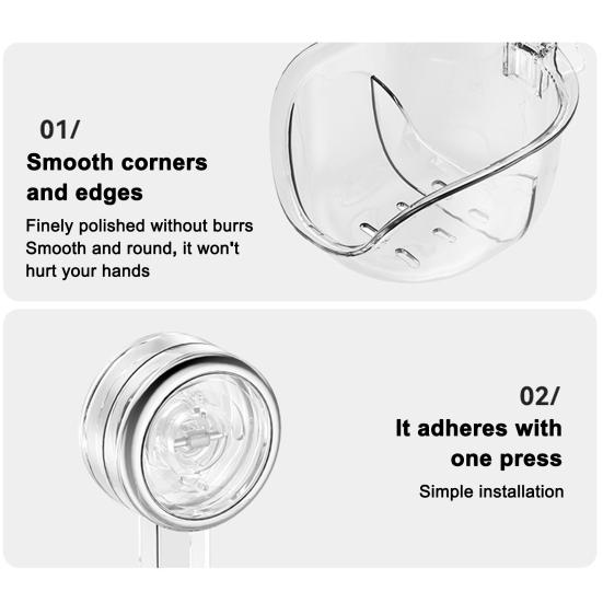 Подставка для хранения в ванной комнате Yousheng, органайзер для косметики, прочная несущая прозрачная конструкция, простая установка, настенная мыльница для душа с присоской