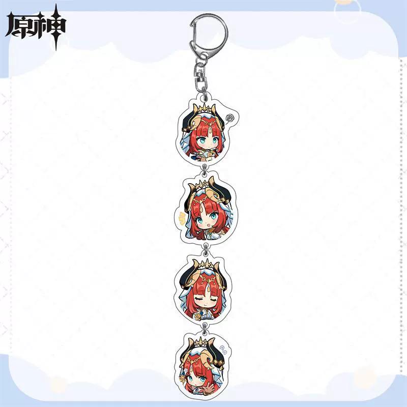 Окружающая цепочка ключей Genshin Impact Funina Linni Mandrill Sanshimi подвеска акриловая школьная сумка украшение цепочка подарок