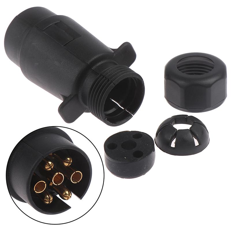12V 7 Way Round Standard European Car Plug Connector 7 Pin Socket Plugs Trailers