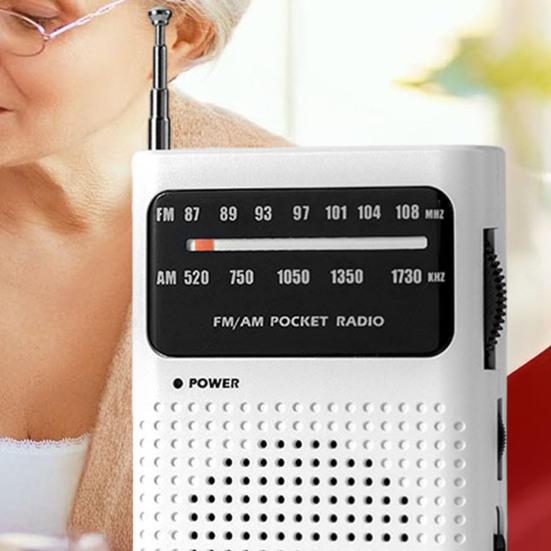 Портативное радио с разъемом для наушников 3,5 мм, чистый стереозвук, простое в использовании портативное AM/FM-радио с питанием от батареи