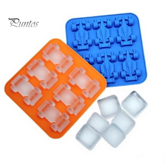 Silicone Baking Molds for Kids Racing Car Ice Mold, 6 Cavity 3D Cake Candy Jelly Easy to Clean Tray, Food Grade Flexible Mold Chocolate Soap,