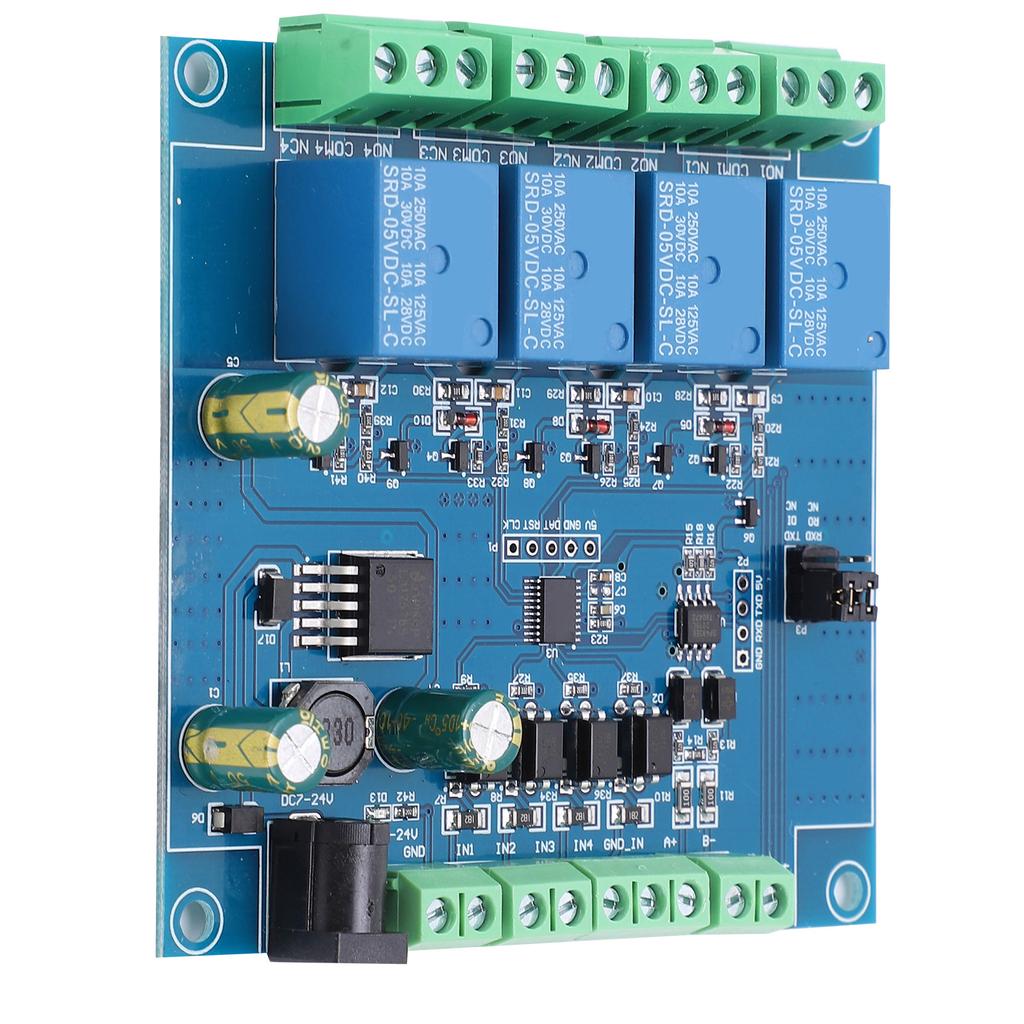 Релейный модуль 4-канальный переключатель входной и выходной цепи управления платой 7-24 В