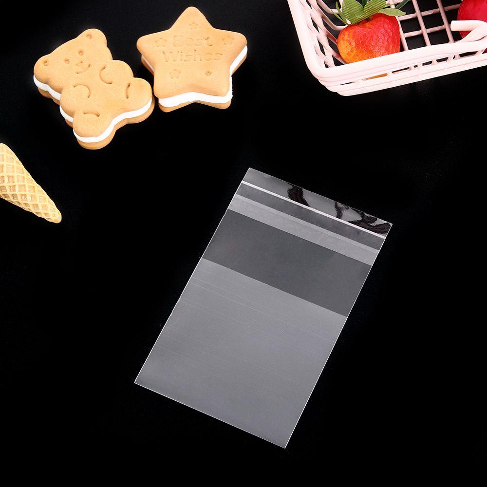 100pcs Pastry Tool Candy Package Snack Decoration Self Adhesive Cookie Bags Transparent Seal OPP