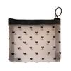 Сетчатая косметичка с принтом сердечек, многофункциональная, дышащая, стильная, портативная, мини-косметички на молнии для женщин