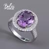 Natural South African Amethyst Gemstone Ring 925 Sterling Silver Classic Design of Fine Jewelry for Women Gift