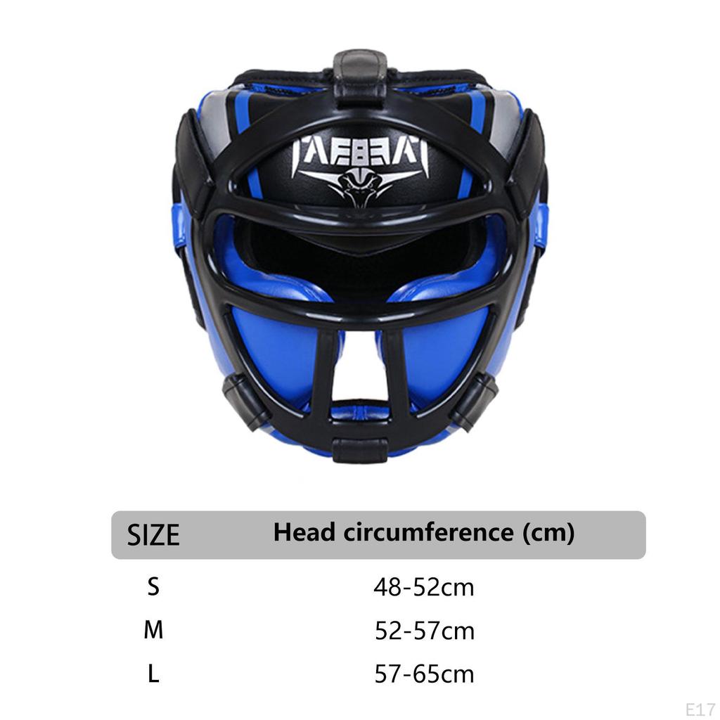 Боксерский шлем, дышащий, профессиональный, защита лба и ушей, полный