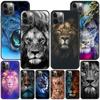 Чехол для Apple Iphone 11 13 12 Mini 14 Pro Max Xr 7 8 +Se 2020 Xs 6 6s Plus 5 5S, черный силиконовый чехол для телефона Animaux Lion