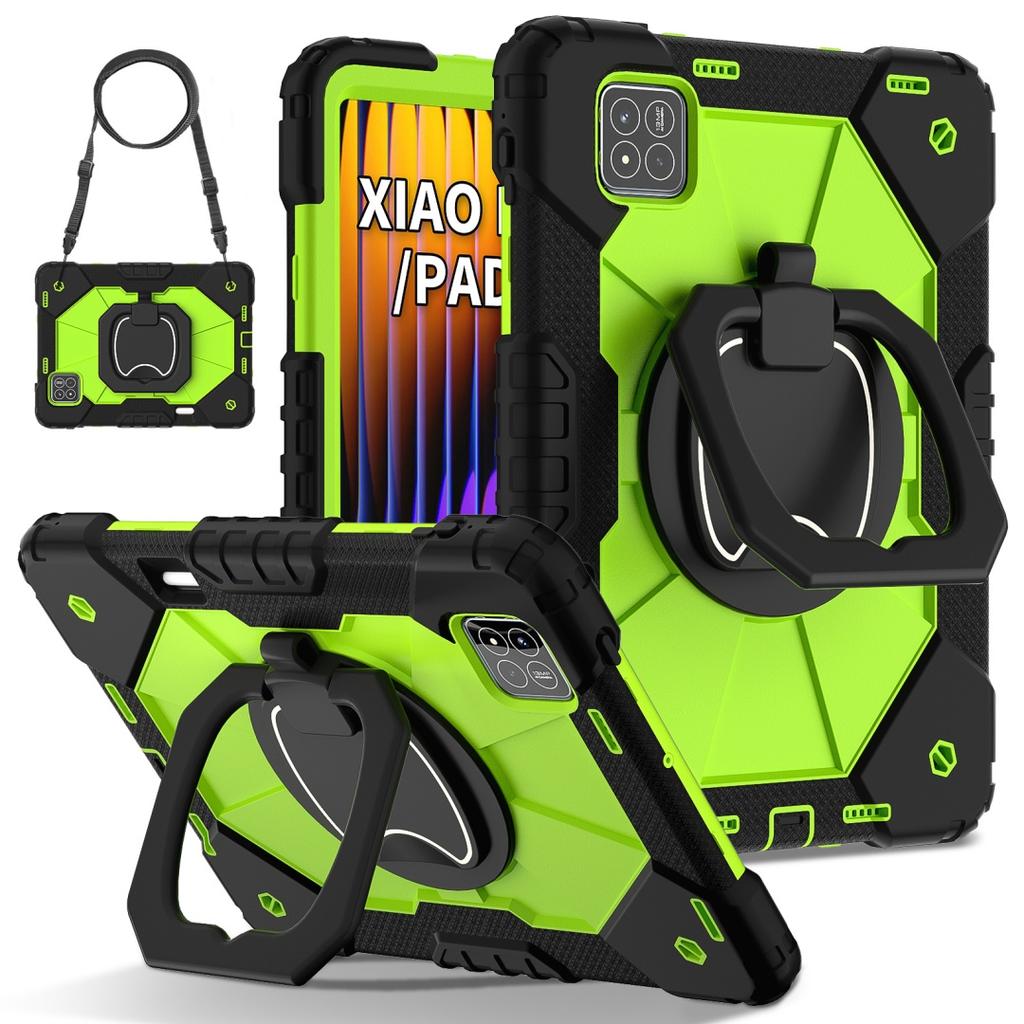 Для Xiaomi Pad 7 / Xiaomi Pad 7 Pro.360° вращающаяся рукоятка прочная защитная подставка TPU+PC 3в1 противоударный противоударный чехол для планшета и ПК