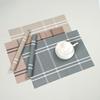 Plaid Placemat Modern Waterproof Heat-Resistant Non-slip Heat Insulation Dishwasher Safe Rectangle Dining Table Protection Decoration Pad Kitchen