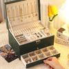 Large Jewelry Storage Box Multi-Layer Organizer For Jewelry Necklace Earring Leather Jewellery Storage Packaging Display Boxes