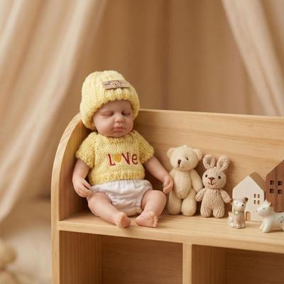 8-дюймовые цельносиликоновые куклы-реборны LouLou, милые мини-куклы-младенцы, реалистичные спящие куклы-младенцы, игрушки для детей, рождественские подарки