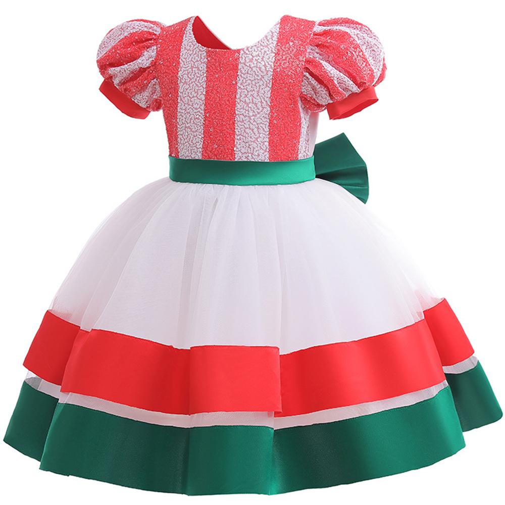 Детское рождественское платье принцессы для девочек, пышное бальное платье, торжественное рождественское праздничное платье