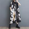 Plus Size Loose Dress Printing Women 2025 New Summer Casual Basic Style Shirt Dress Maxi