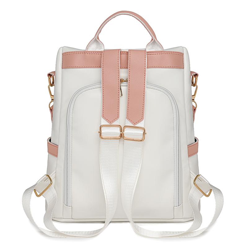 Рюкзак Color Block Anti-Theft, женская дорожная сумка из мягкой кожи, большой емкости