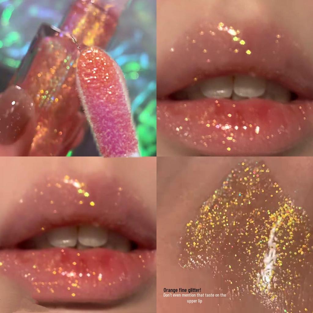 Y2K Bling Diamond Lip Gloss: Shiny, Moisturizing, Plumping, Pearlescent Shimmer Lipstick