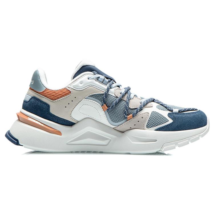 Li Ning Reverse Fantasy Амортизация Нескользящие Низкие Спортивные Повседневные Кроссовки Мужские Серый Синий AGLR183-1