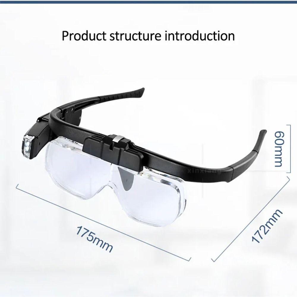 With LED Magnifying Glasses USB Rechargeable Illuminated Magnifier For Reading Reparing
