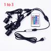 RGB Led Spotlight USB 5V Dimmable Colour Mini iling Spot 1W 3W Showcase Pattern Showcase Light Room Decor 1 to 4 Remote Set