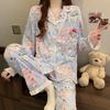 Белая пижама с воздушным шаром, женская, тонкая домашняя одежда из имитации хлопка, комплект из двух предметов с длинным рукавом для весны