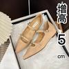 Французская лакированная обувь-лодочки с острым носком женская 2025 весна и осень новая обувь с мелким вырезом темпераментная внутренняя высота 5 см плоская подошва
