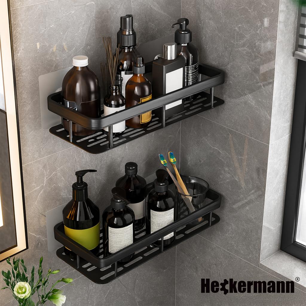 Heckermann Black Bathroom Shelf 30cm